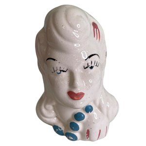 Lady Head Vase Glamour Girl 1940's Style Rock a Billy Vintage MCM Glam